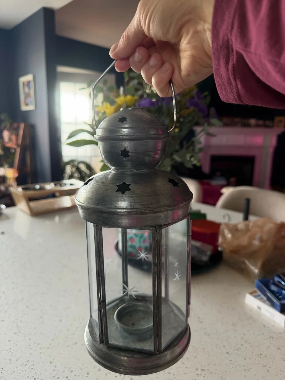 Metal Lantern Candle Holder
